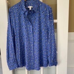 Nordstrom Blue Patterned Blouse